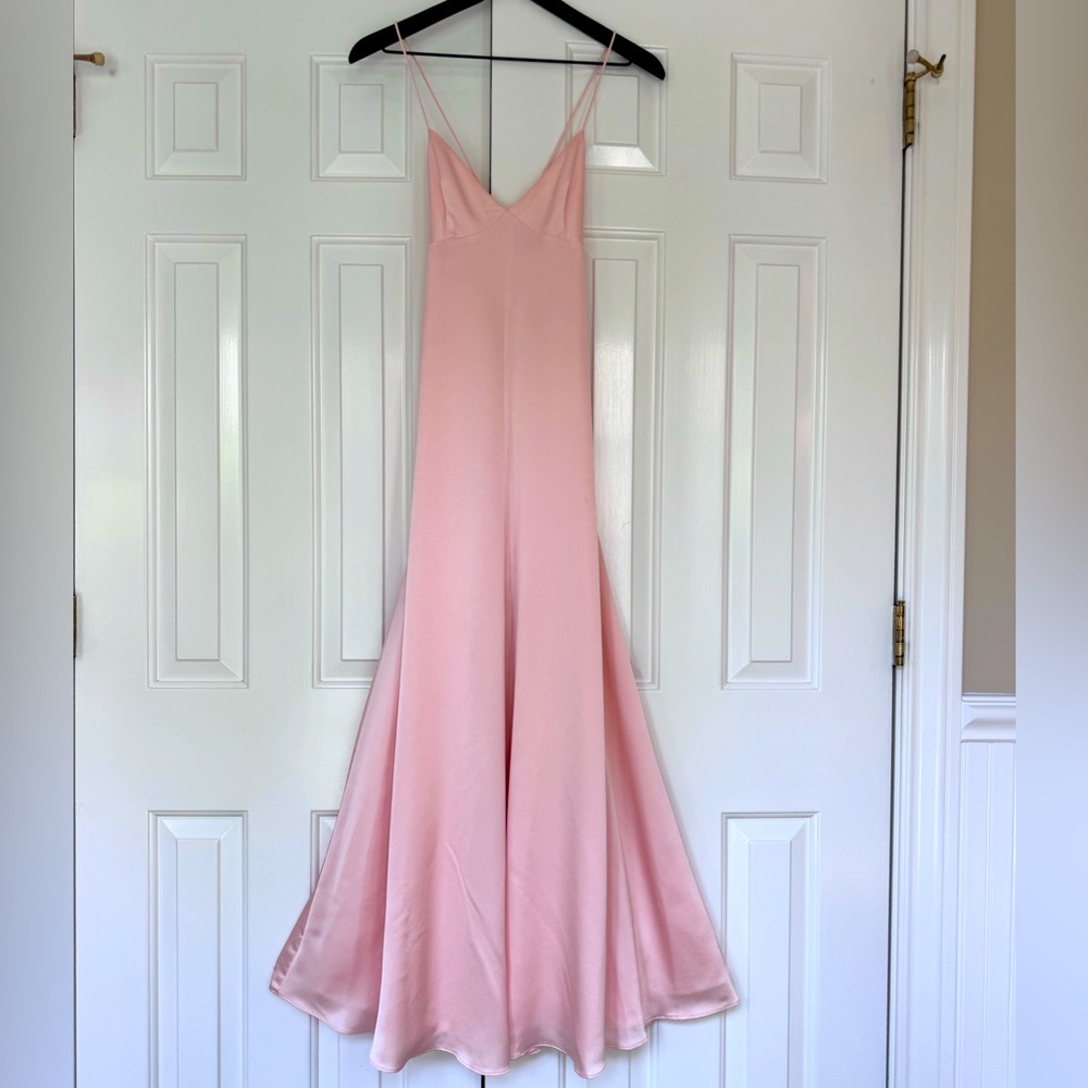 Fame and Partners Soft Pink Silk Bridesmaids Dress, Size 2